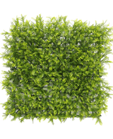 La Haie Artificielle Tige Verte 50x50 cm UV est un panneau carré de verdure artificielle dense avec de petites feuilles texturées rapprochées pour un aspect luxuriant, parfait pour un décor vibrant sur n'importe quel fond.