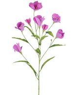 Une seule branche de rhododendron artificiel azalée Real Touch Purple 80 cm avec plusieurs branches présente de délicates fleurs et bourgeons rose pourpre sur un fond blanc uni.