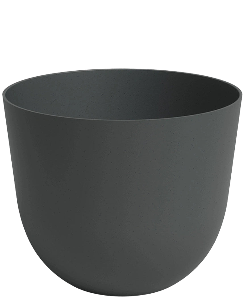 La Jardinière Havanna Ø40cm x H33cm est un bol rond uni gris foncé mat aux parois lisses et sans décors visibles, sur fond blanc.