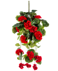 Plante artificielle tombante géranium 75 cm rouge