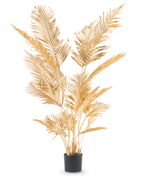 Un palmier Areca artificiel doré de 180 cm en pot.