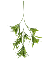 La Plante Artificielle Dracaena Reflexa spray 86 cm FR est une simple tige artificielle verte avec plusieurs feuilles longues et étroites qui se ramifient, sur un fond uni blanc.