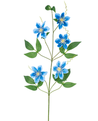Fleur artificielle Clématite double 78 cm bleu
