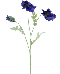 Fleur artificielle Coquelicot 73 cm bleu foncé