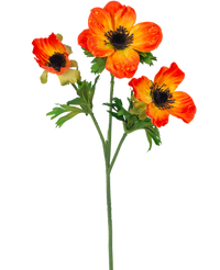 Fleur artificielle Anémone ramifiée orange 56 cm