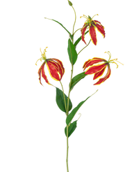 Fleur artificielle Gloriosa Real Touch Rouge 75 cm