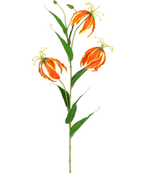 Fleur artificielle Gloriosa Real Touch Orange 75 cm