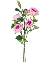 Branche de rose artificielle double Real Touch rose 80cm