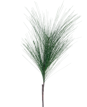 La Branche Artificielle Aiguille de Pin 109 cm vert possède une seule branche de pin artificiel avec de longues et fines aiguilles vertes et un tronc marron, isolé sur un fond blanc.