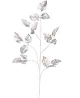 L'Art Branch Salal 90 cm champagne présente des branches délicates aux tiges multiples et aux feuilles ovales dans une finition métallisée champagne brillante, sur un fond blanc uni.