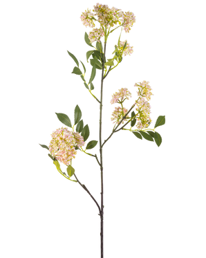 La Fleur Artificielle Carotte Sauvage 102 cm violette possède une tige longue et fine avec des bouquets de petites fleurs violettes et des feuilles vertes, isolées sur un fond blanc.