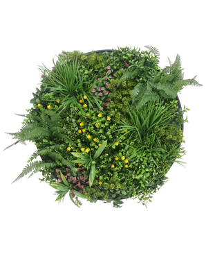 Cadre vegetal artificiel Ø80 cm Cadre noir UV