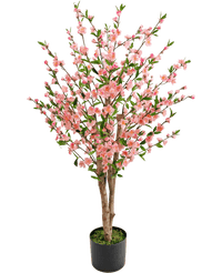 Plante artificielle de fleurs de cerisier 120 cm rose