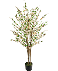 Plante artificielle de fleurs de cerisier 150 cm crème