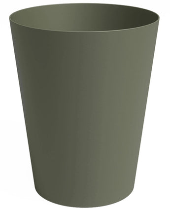 La Jardinière Porto Ø30cm x H40cm est une jardinière cylindrique unie vert olive avec des côtés lisses et un dessus légèrement évasé.