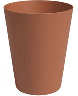La Planter Porto Ø40cm x H50cm est une poubelle cylindrique marron aux côtés lisses et au dessus légèrement évasé.