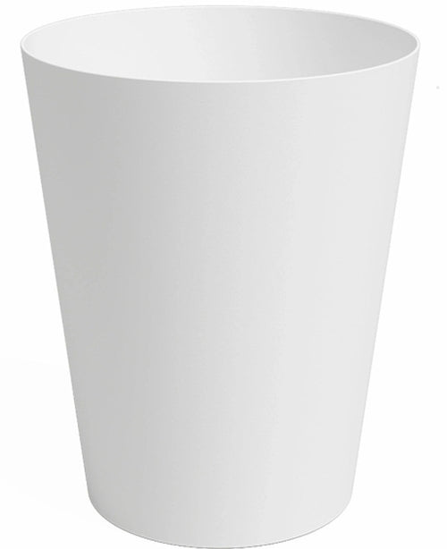 La Jardinière Porto Ø40cm x H50cm est une jardinière cylindrique unie et blanche avec un dessus légèrement évasé, sur fond blanc.