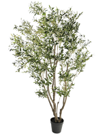 L'olivier artificiel 260 cm possède plusieurs branches fines et des feuilles vertes denses et étroites. Sur un fond blanc, cette plante artificielle facile d'entretien apporte sans effort de la verdure dans n'importe quelle pièce.