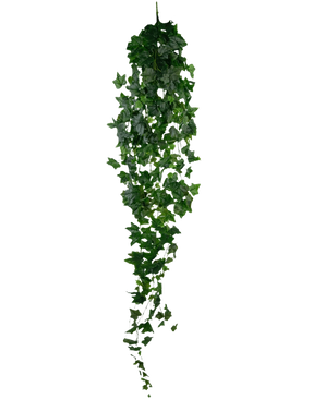 De Kunst Klimop 180 cm groen is een enkele kunstmatige groene klimop met dichte, puntige bladeren die verticaal hangt tegen een effen witte achtergrond.