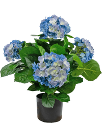 Hortensia artificiel 43 cm bleu