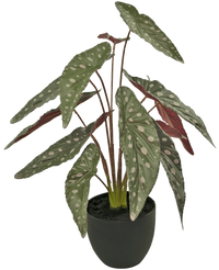 Bégonia artificiel en pot d'ornement noir48 cm