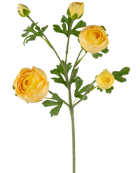 Branche artificielle de renoncule x5 Real Touch jaune 62 cm