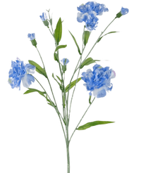 Fleur artificielle grappe d'œillets 70 cm bleu
