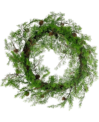 Couronne artificielle pin vert 60 cm