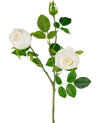 Branche de rose artificielle Real Touch blanc 72 cm