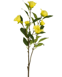 Fleur artificielle Cammellia 80 cm jaune