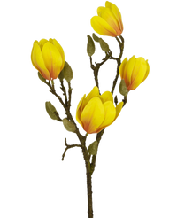 Fleur artificielle Magnolia 50 cm jaune/orange