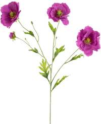 Coquelicot artificiel Real Touch violet 65 cm