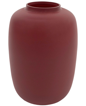 Le Vase Artic Pink Ø21 x H29 cm est un vase simple en céramique marron avec une finition mate, une forme ronde large et une ouverture étroite au sommet.