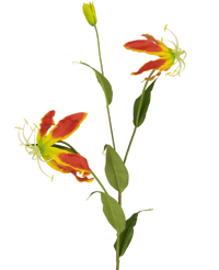 Fleur artificielle Gloriosa 81 cm rouge/jaune