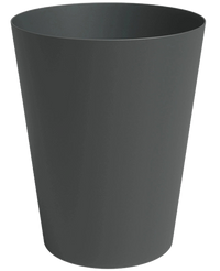 La Jardinière Porto Ø40cm x H50cm est une jardinière cylindrique unie, gris foncé, de forme légèrement effilée, présentée sur un fond blanc.