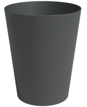 La Jardinière Porto Ø40cm x H50cm est une jardinière cylindrique unie, gris foncé, de forme légèrement effilée, présentée sur un fond blanc.