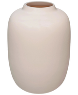 Le vase Artic Beige (Ø21 x H29 cm) est un vase en céramique lisse blanc cassé de forme ronde et une petite ouverture évasée, représenté sur un fond blanc.
