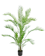 La Plante Artificielle Chamaedorea 150 cm est un grand palmier en pot avec de longues feuilles vertes arquées et des tiges élancées, sur un fond blanc uni.